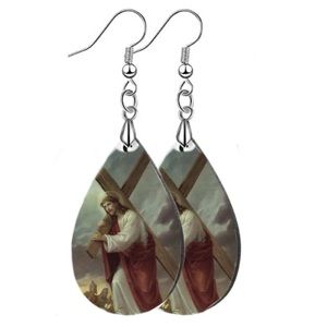 Catholic Jesus carrying the cross earrings